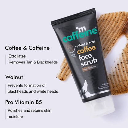 mCaffeine Coffee Face & Body Scrub Combo for Tan Removal, 175gm Value Pack