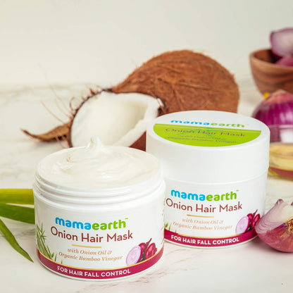 Mamaearth Onion Hair Mask - With Onion Oil & Organic Bamboo Vinegar, 200ml