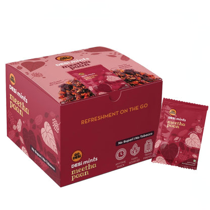 Go Desi Meetha Paan Mouth fresheners, Box of 40 Sachets