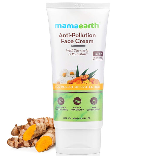 Mamaearth Anti-Pollution Daily Face Cream for Dry & Oily Skin with Turmeric & Pollustop, 80ml