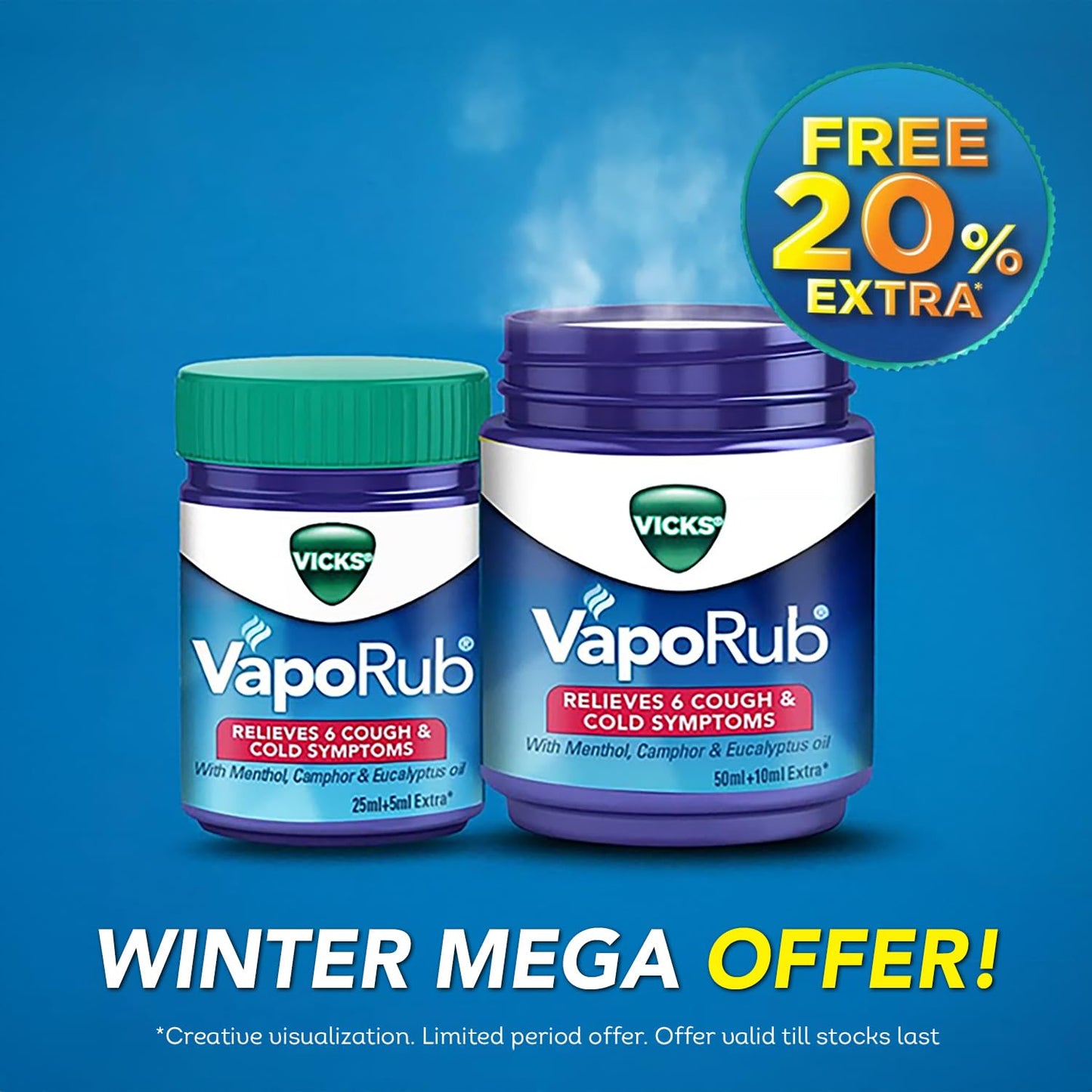 Vicks Vaporub 50ml+10ml Extra, 60 ml