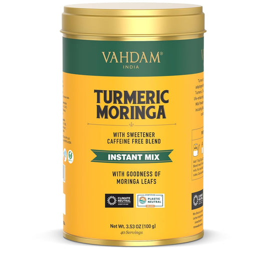 VAHDAM - Turmeric + Moringa Tea | 40 Cups (100 gm)