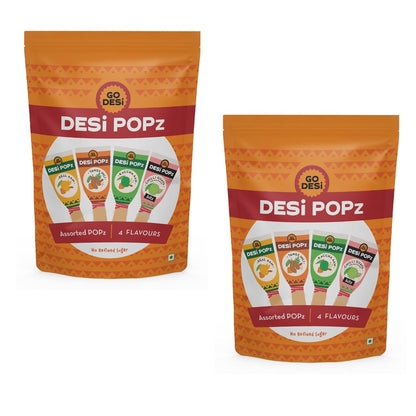 GO DESi POPz Trial Pack, Tangy Imli, Kaccha Aam, Real Aam, Chilli Guava, 20 pieces, 160g, Pack of 2