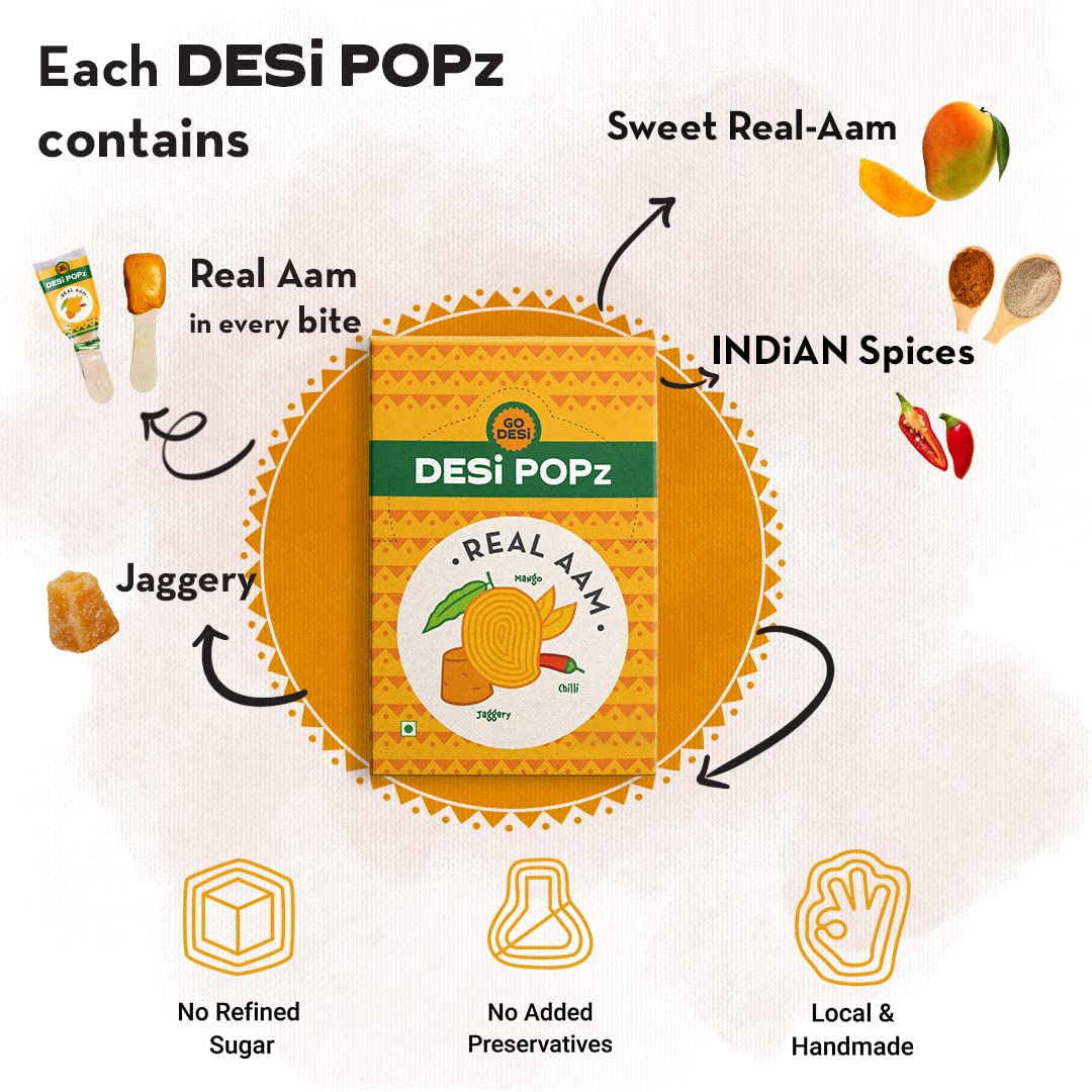 GO DESi Popz Real Aam Candy, 40 Pieces