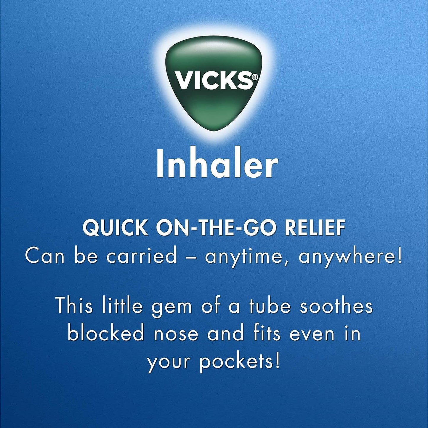 Vicks Inhaler - Soothing Vapors to Breathe Easy, Menthol Scent, Pack of 2