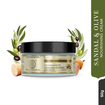 Khadi Natural Ayurvedic Sandal & Olive Face Nourishing Cream with Shea Butter