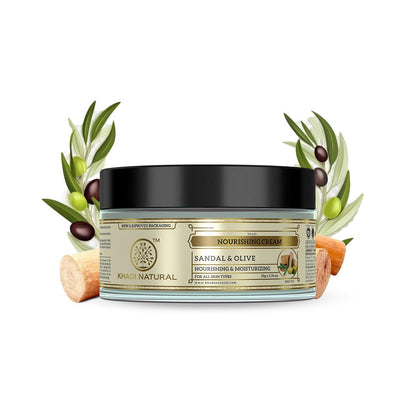 Khadi Natural Ayurvedic Sandal & Olive Face Nourishing Cream with Shea Butter