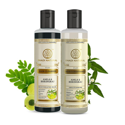 Khadi Natural Amla & Bhringraj Hair Cleanser & Conditioner Combo Pack