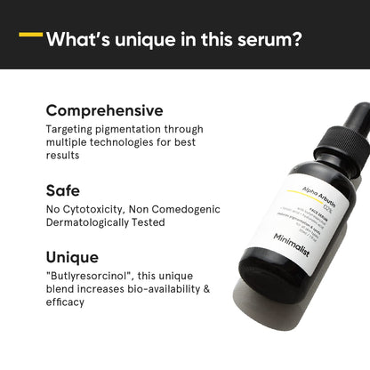Minimalist 2% Alpha Arbutin Serum for Pigmentation & Dark Spots Removal