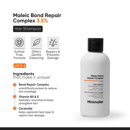 Minimalist Bond Repair Shampoo For Damaged, Dry & Frizzy Hair