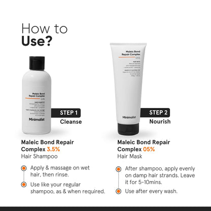 Minimalist Bond Repair Shampoo For Damaged, Dry & Frizzy Hair