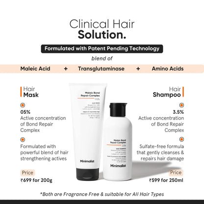 Minimalist Bond Repair Shampoo For Damaged, Dry & Frizzy Hair